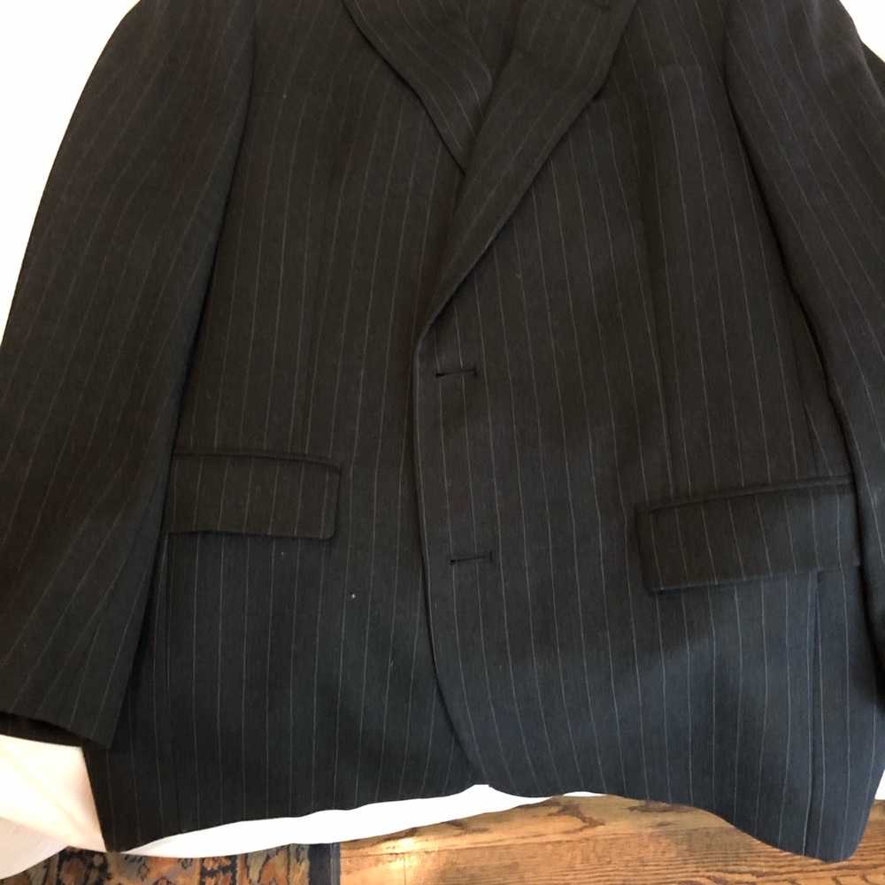 Burberry heavy wool pinstripe suit